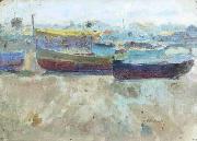 Seymour Joseph Guy Boats on the beach USA oil painting artist